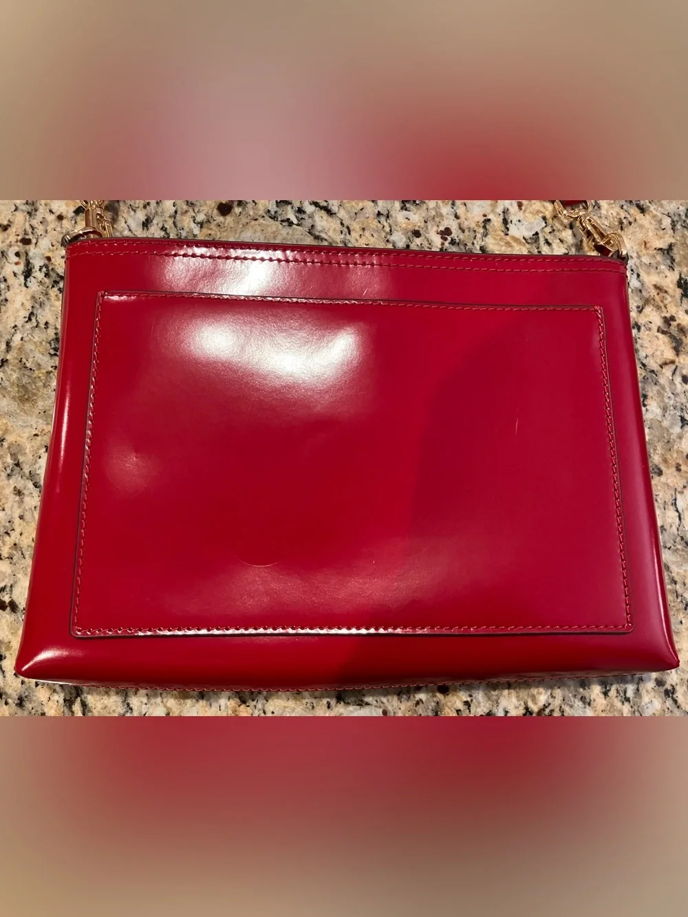 Tory Burch Lipstick Red Patent Leather Crossbody with Wide Adjustable Strap